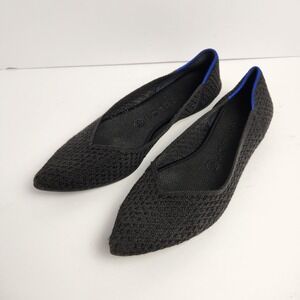 Rothy's Women's Pointy‎ Toe Casual Preppy Flat Shoes Black Size W9